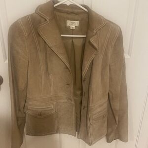 LOFT Beige Women's Suede Blazer